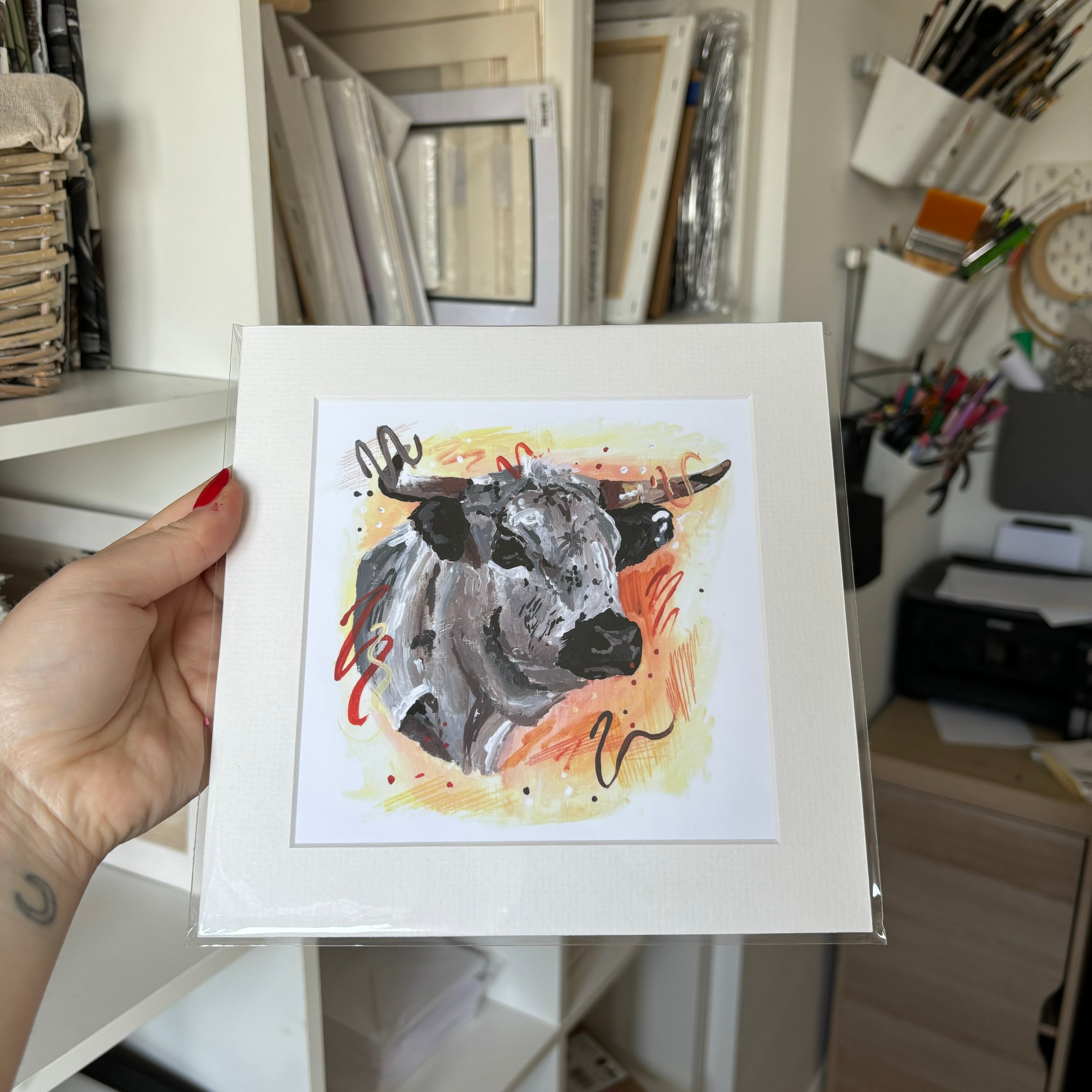White Park Cow Fine Art Print