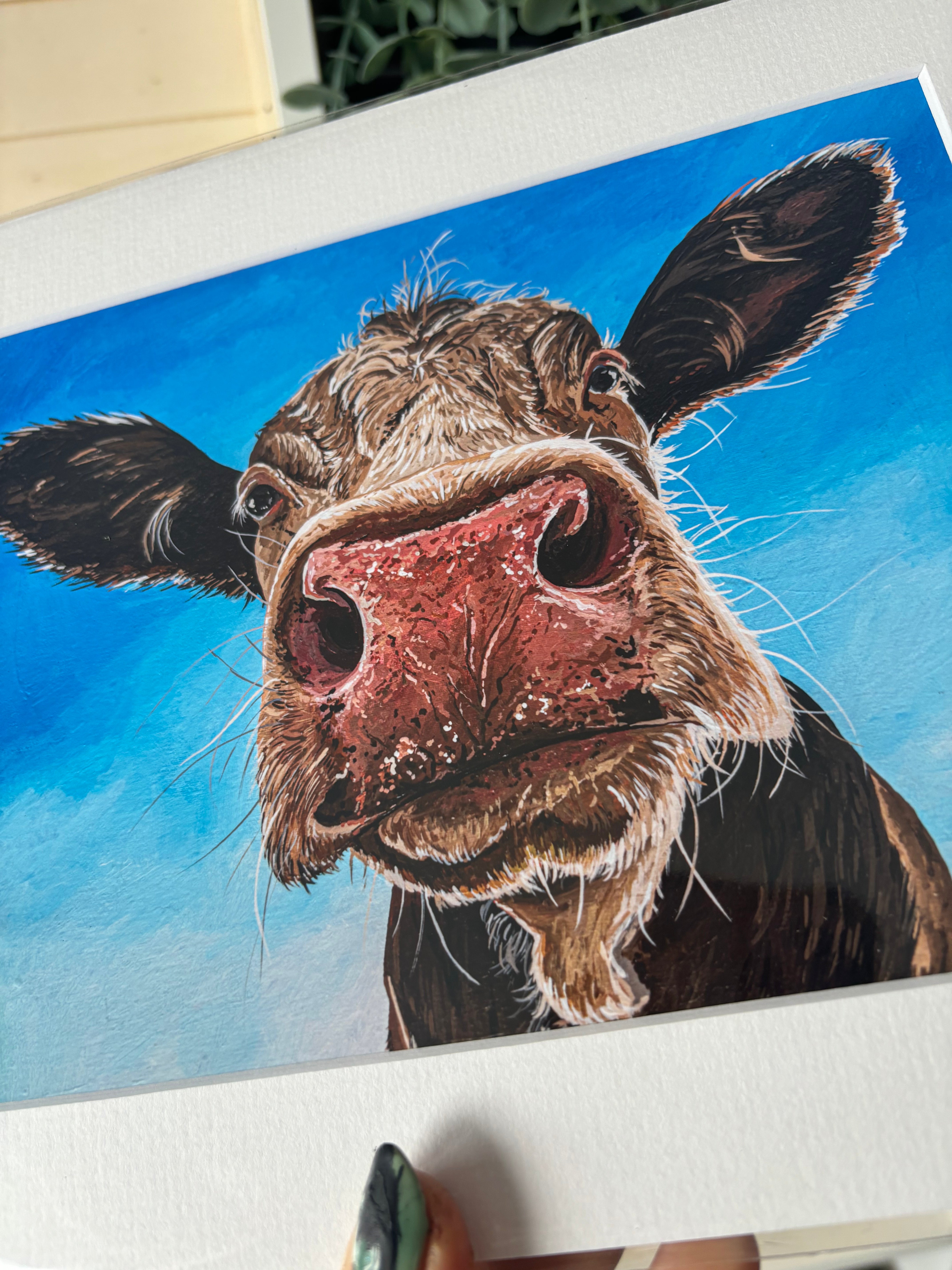 ‘Elsie’ Cow Fine Art Mounted Print