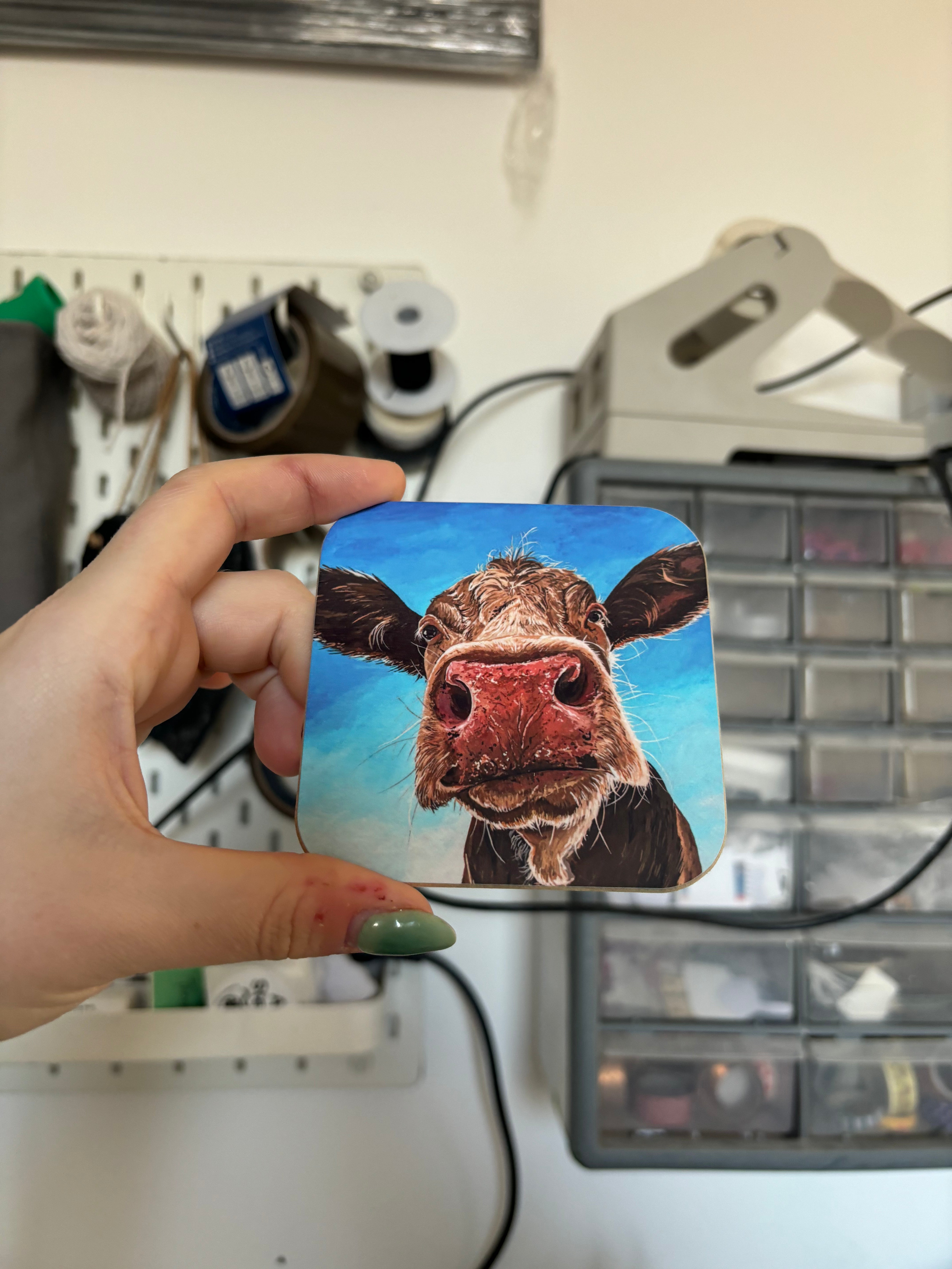 "Elsie" Cow Coaster and Placemat