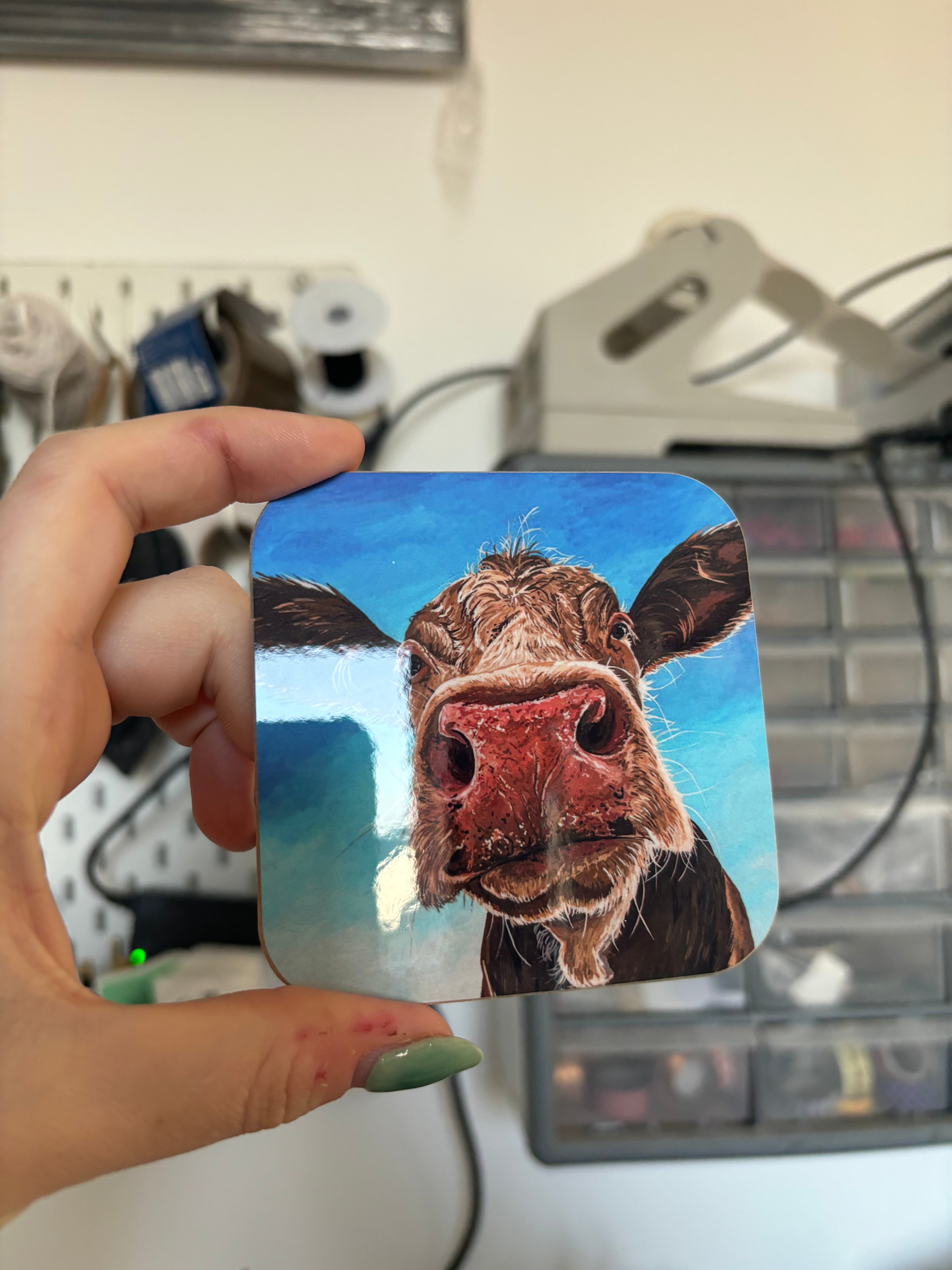 "Elsie" Cow Coaster and Placemat