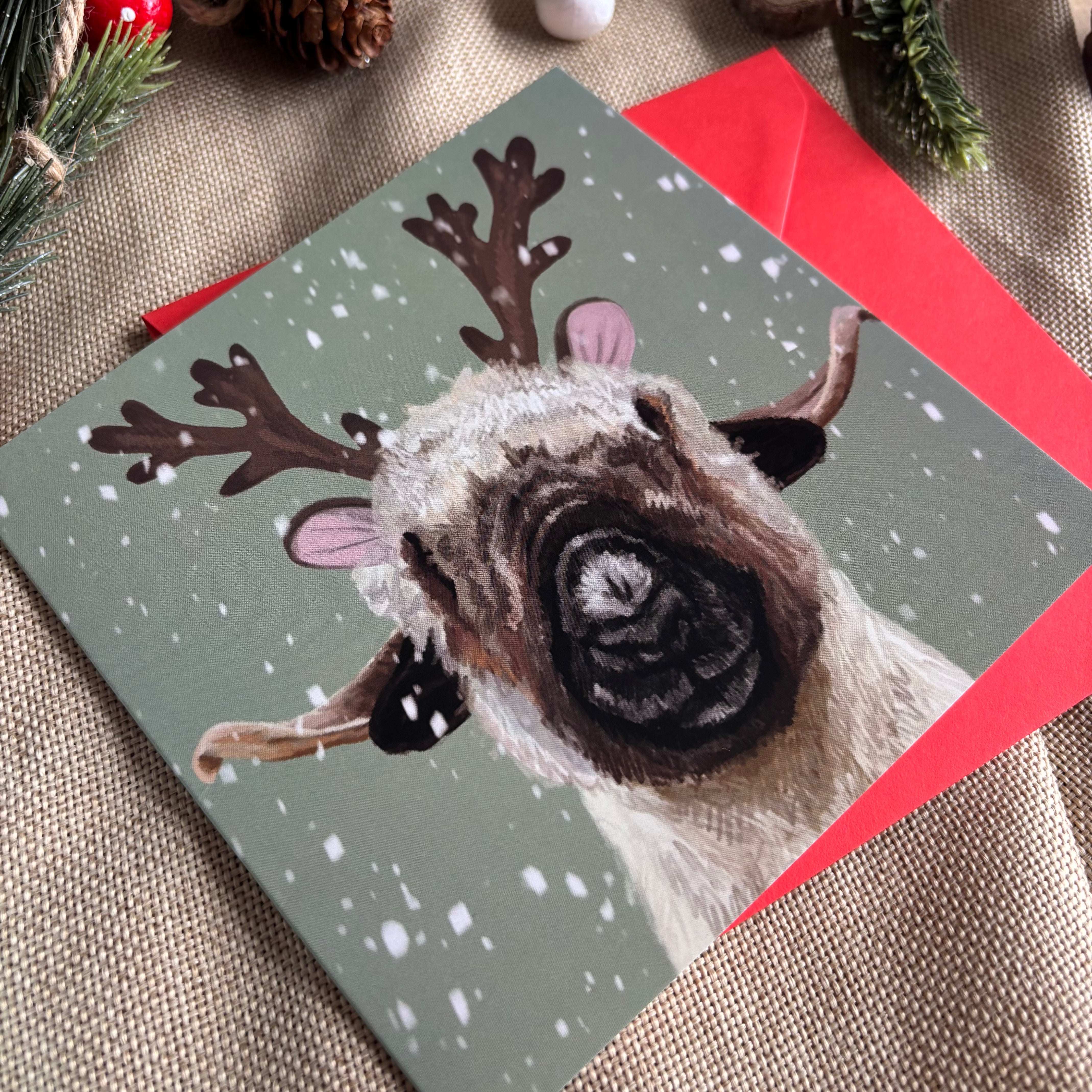 Valais Blacknose Christmas Card
