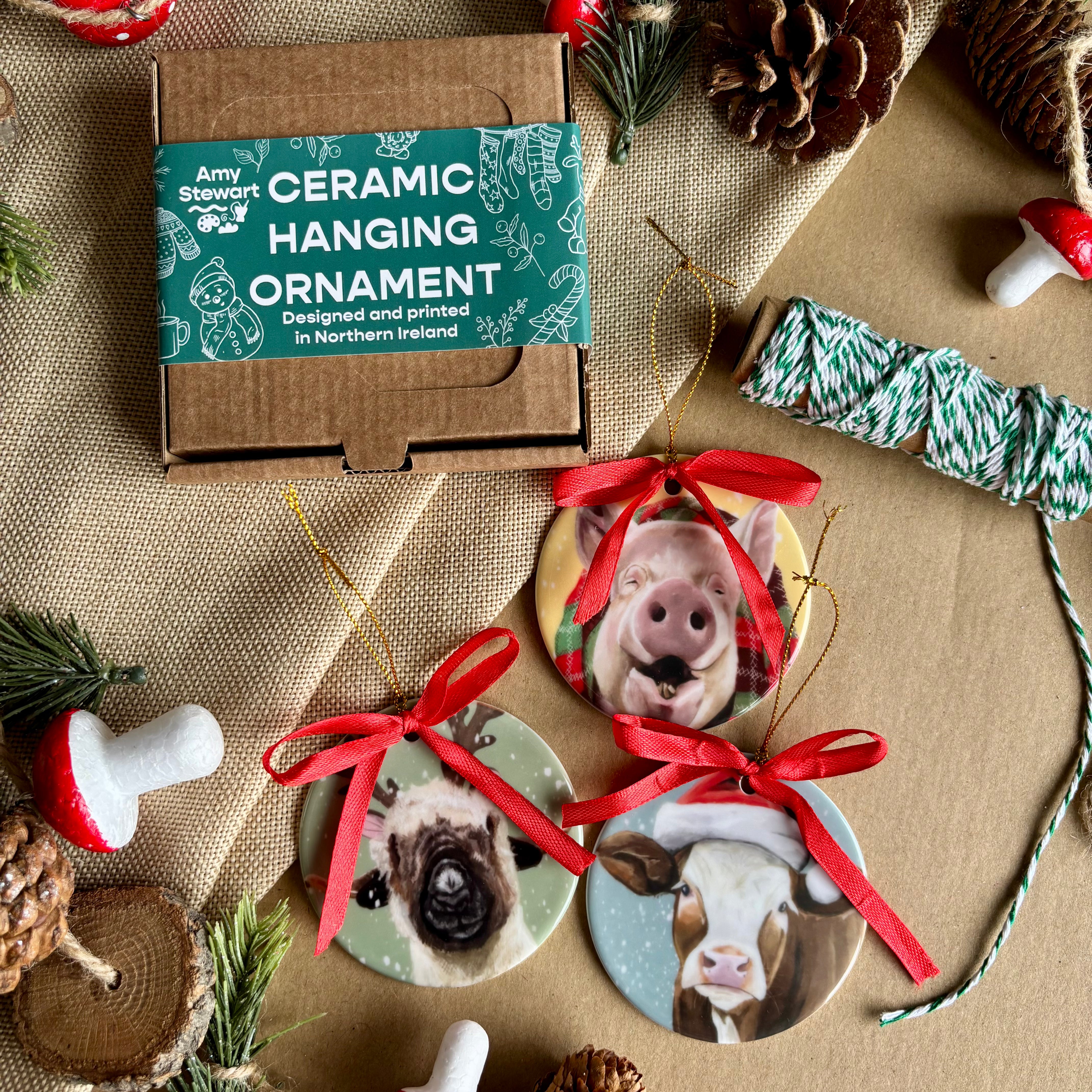 Highland Cow Ceramic Bauble