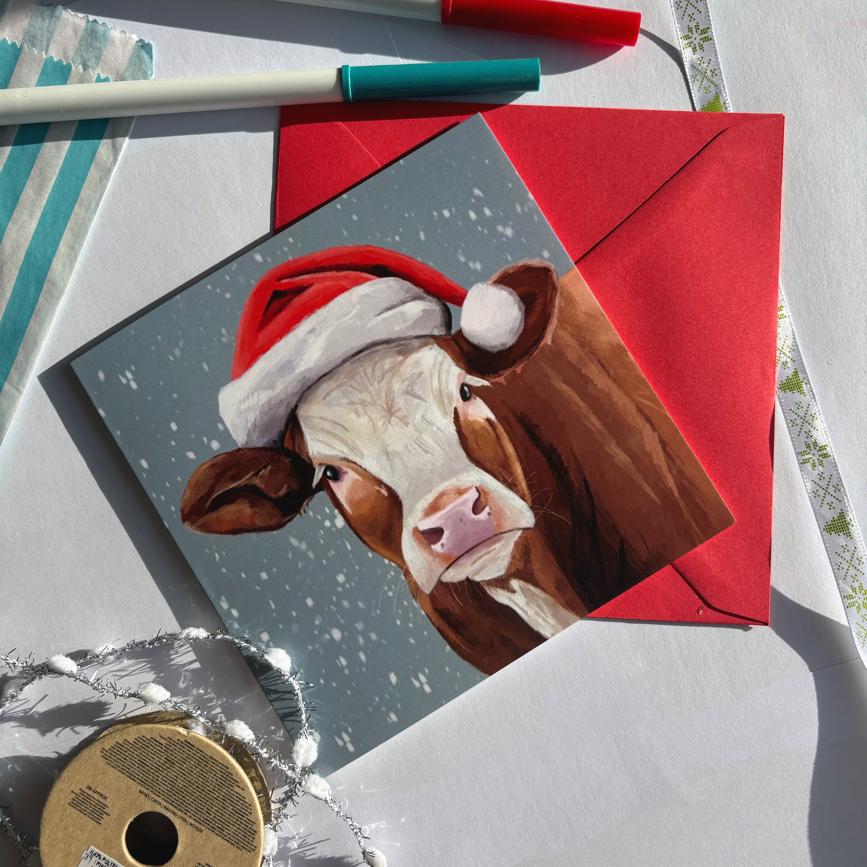 Cow Christmas Card