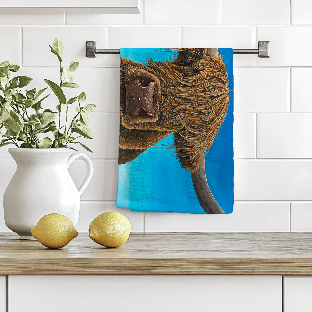 Fifi the Highland Cow Tea Towel