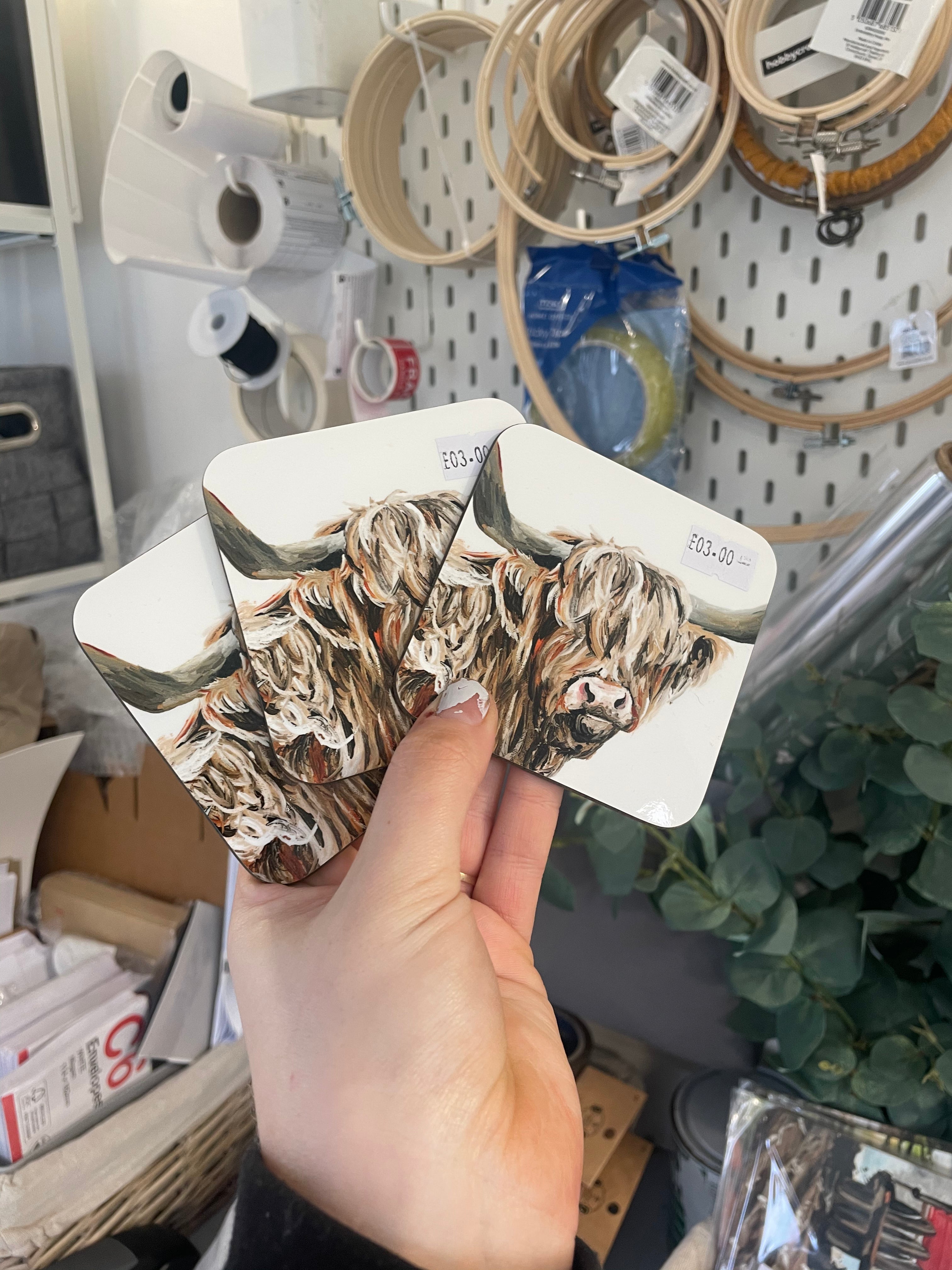 Highland Cow Coaster and placemat