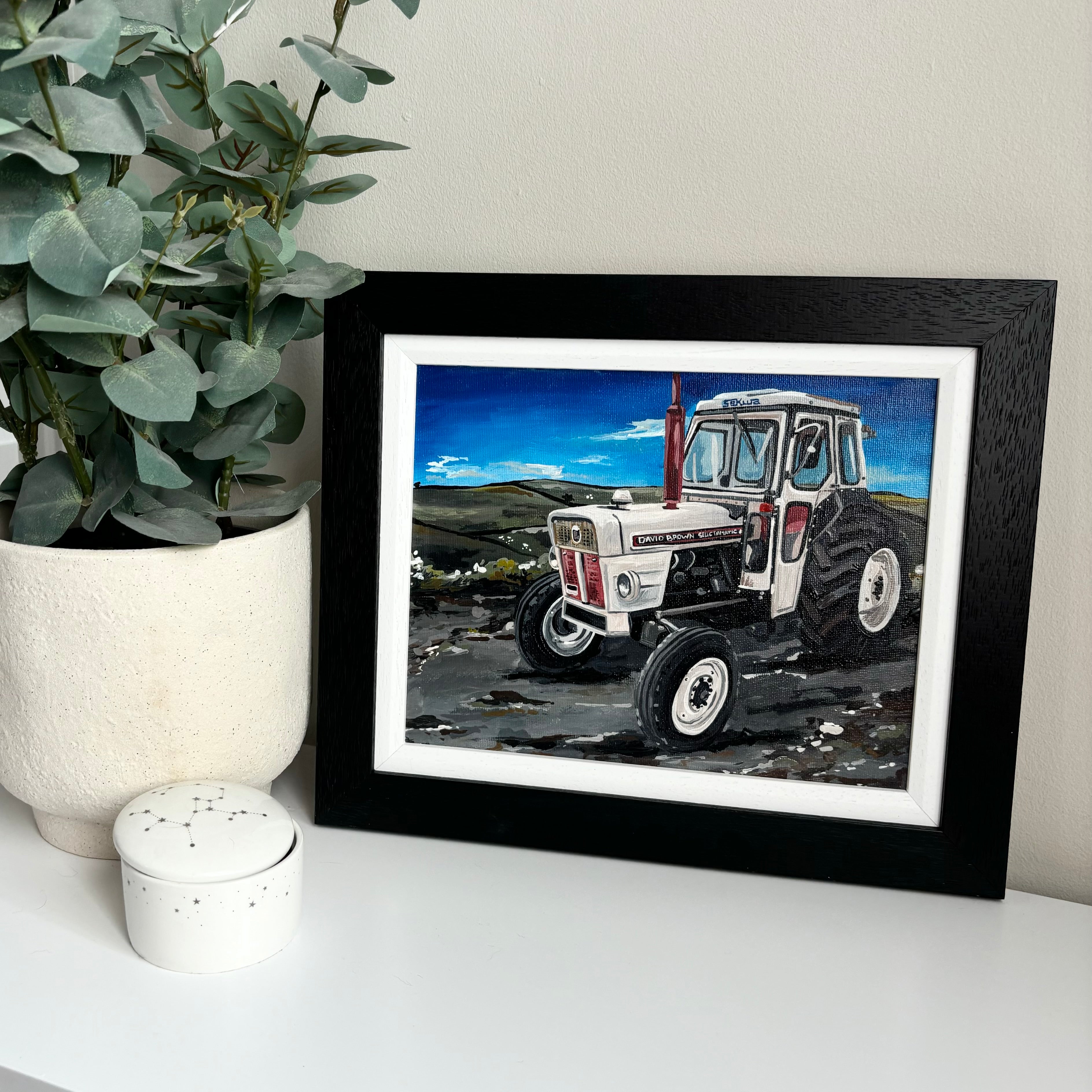 Framed David Brown Tractor Original Painting