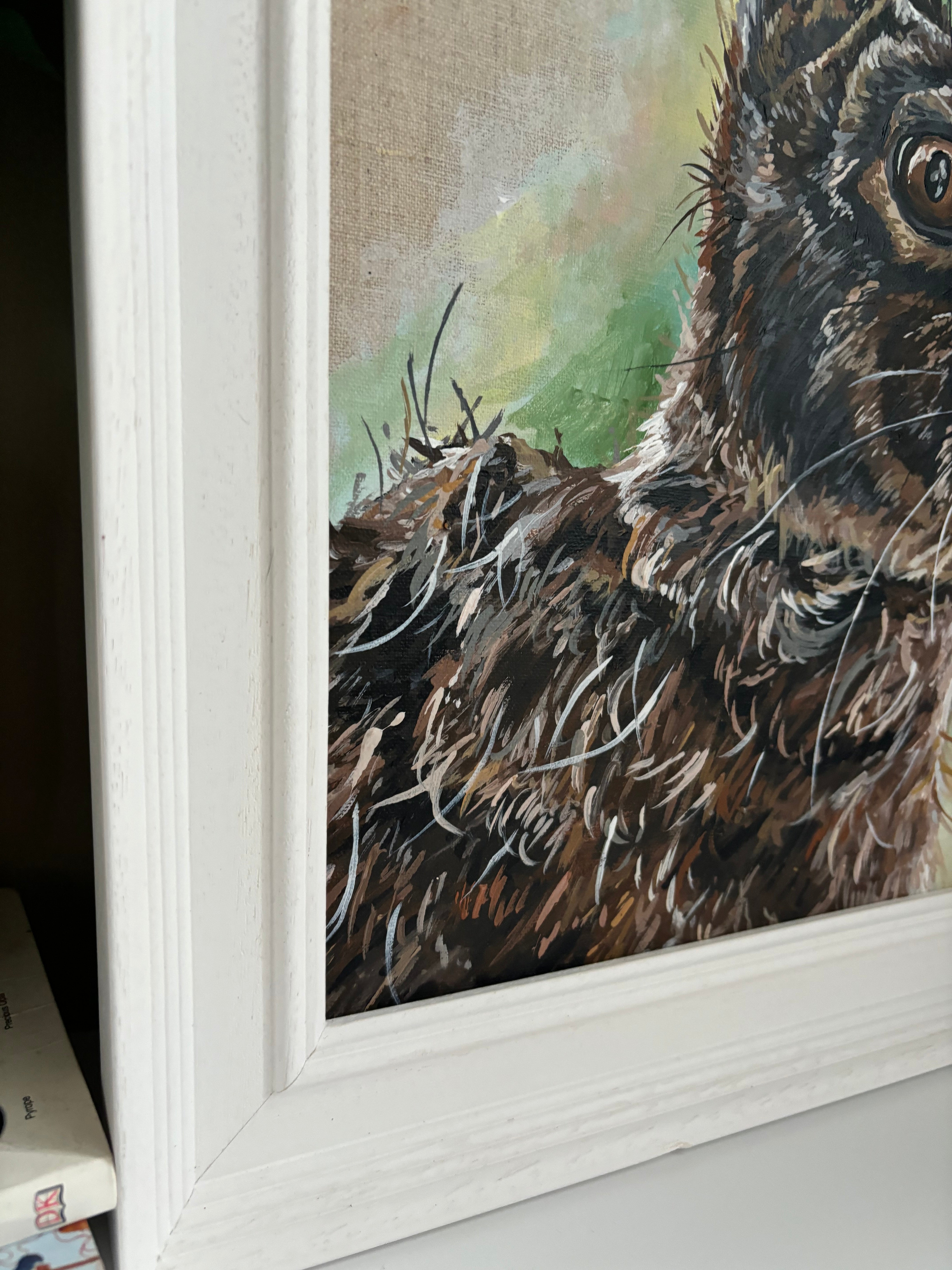 Original Framed Hare, Acrylic on Linen Canvas