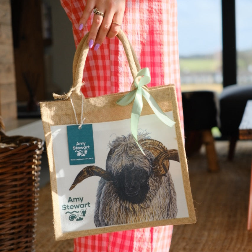 Heidi the Valais Blacknose Jute Bag with Pocket