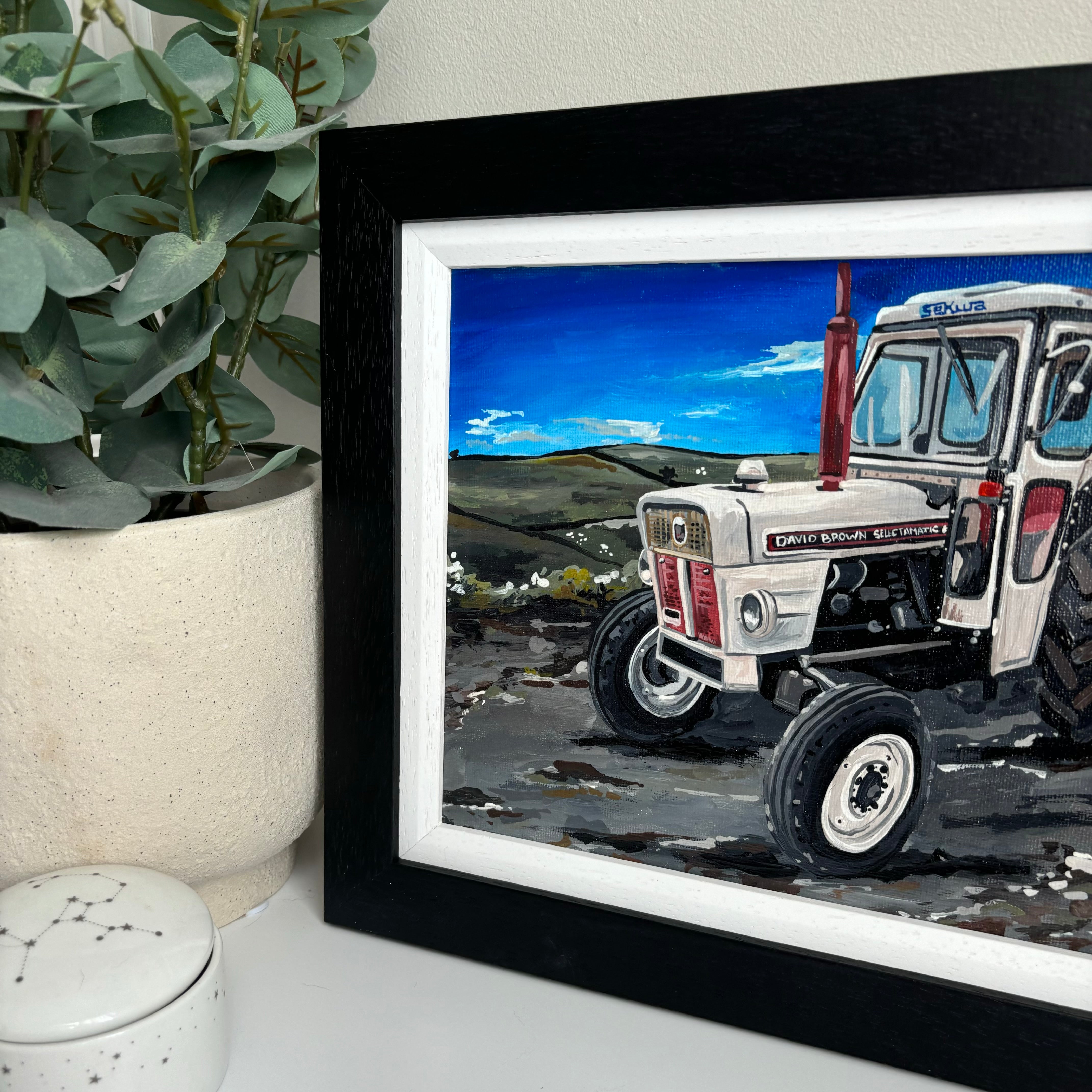 Framed David Brown Tractor Original Painting