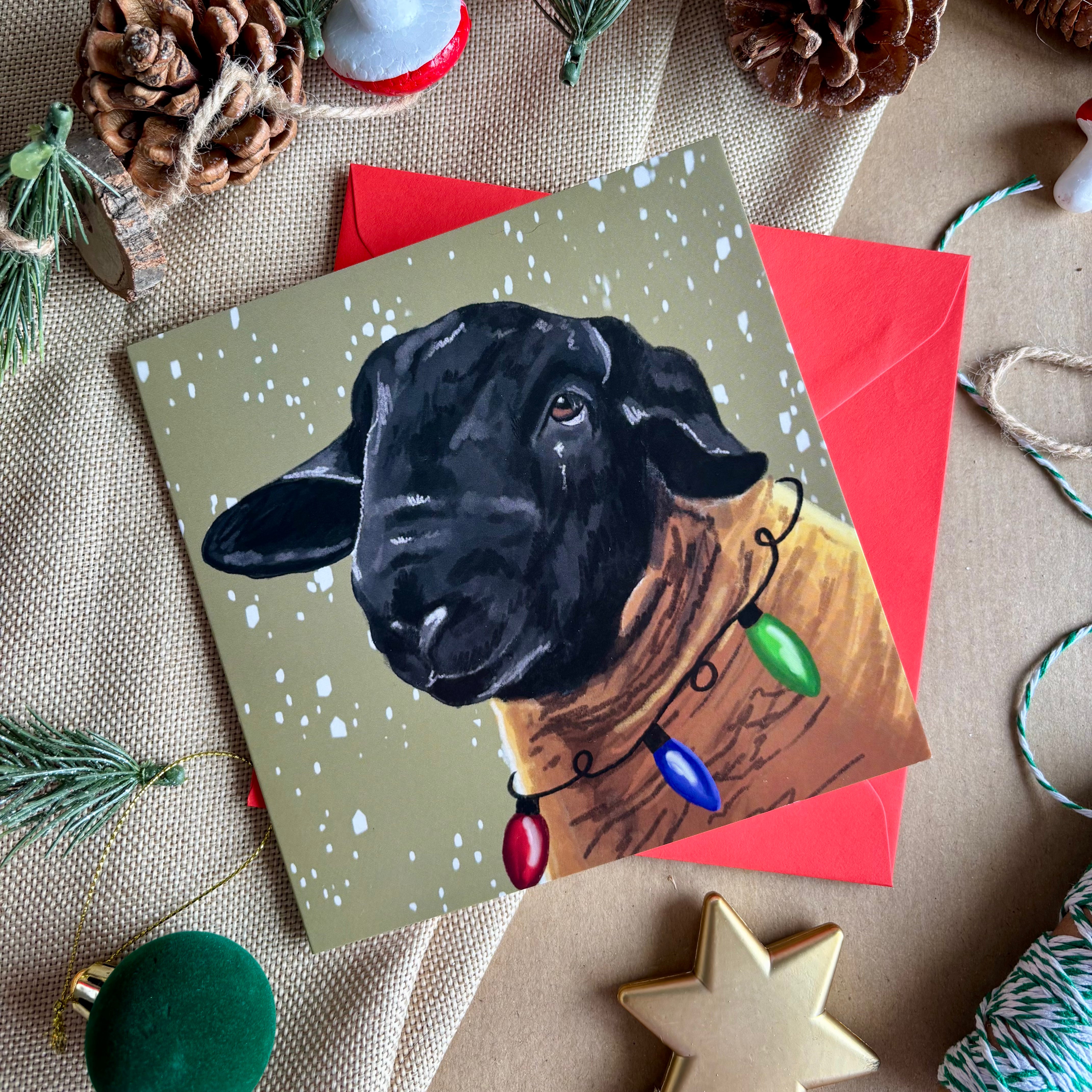Suffolk Sheep Christmas Card