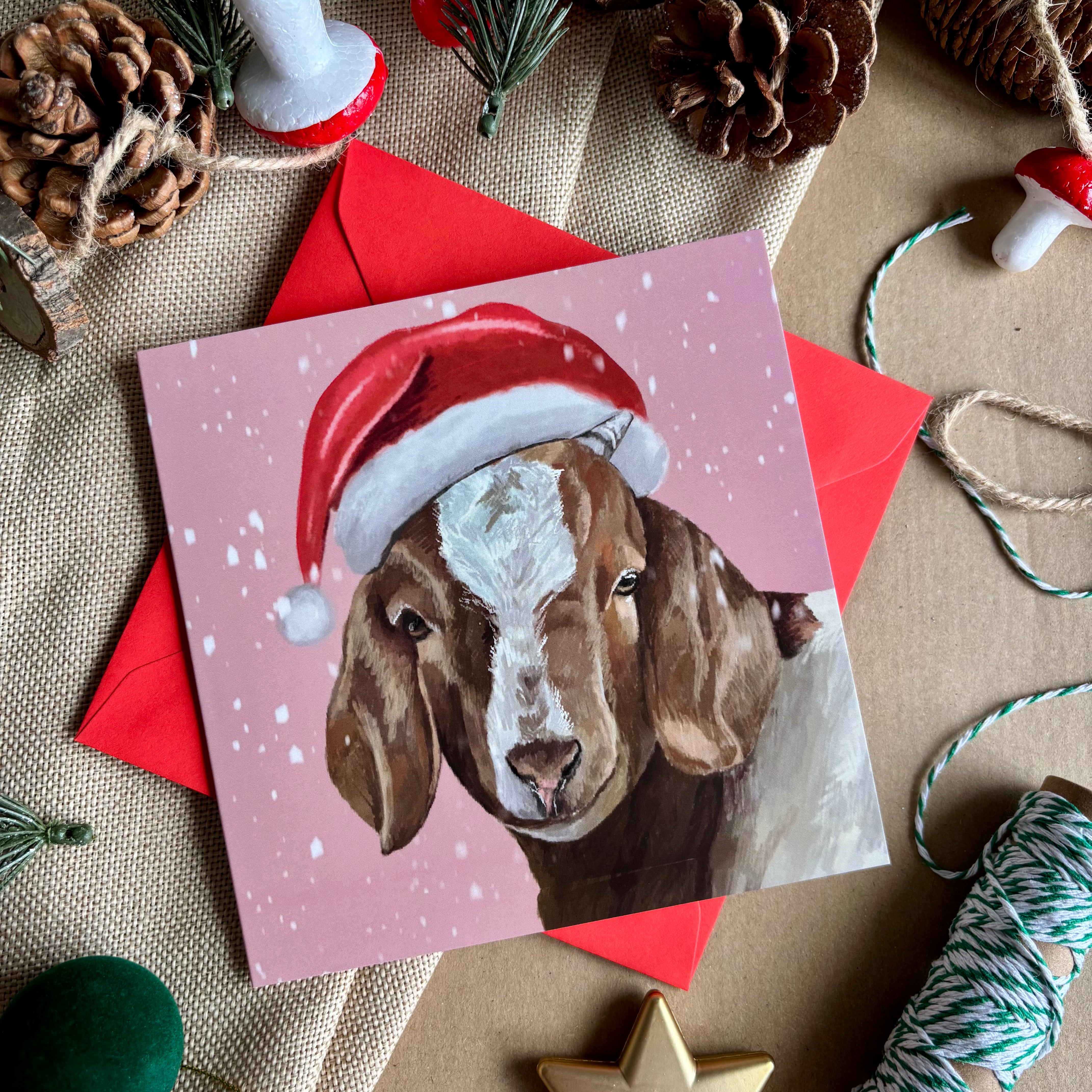 Goat Christmas Card