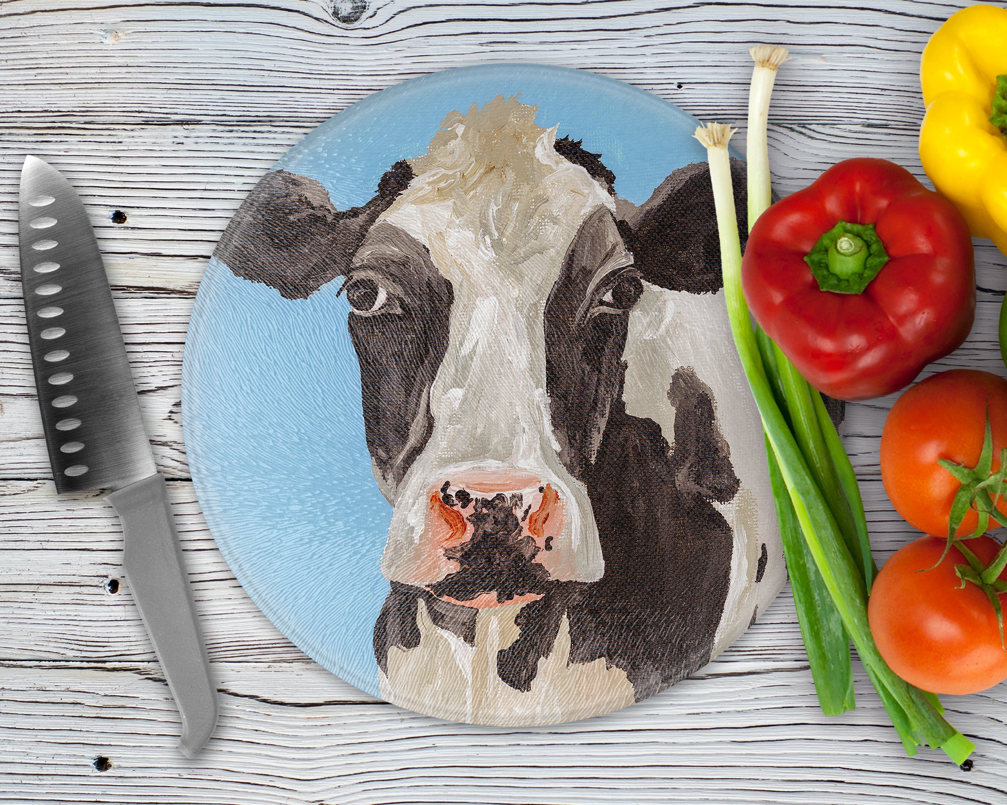 Dairy Cow Glass Chopping Board