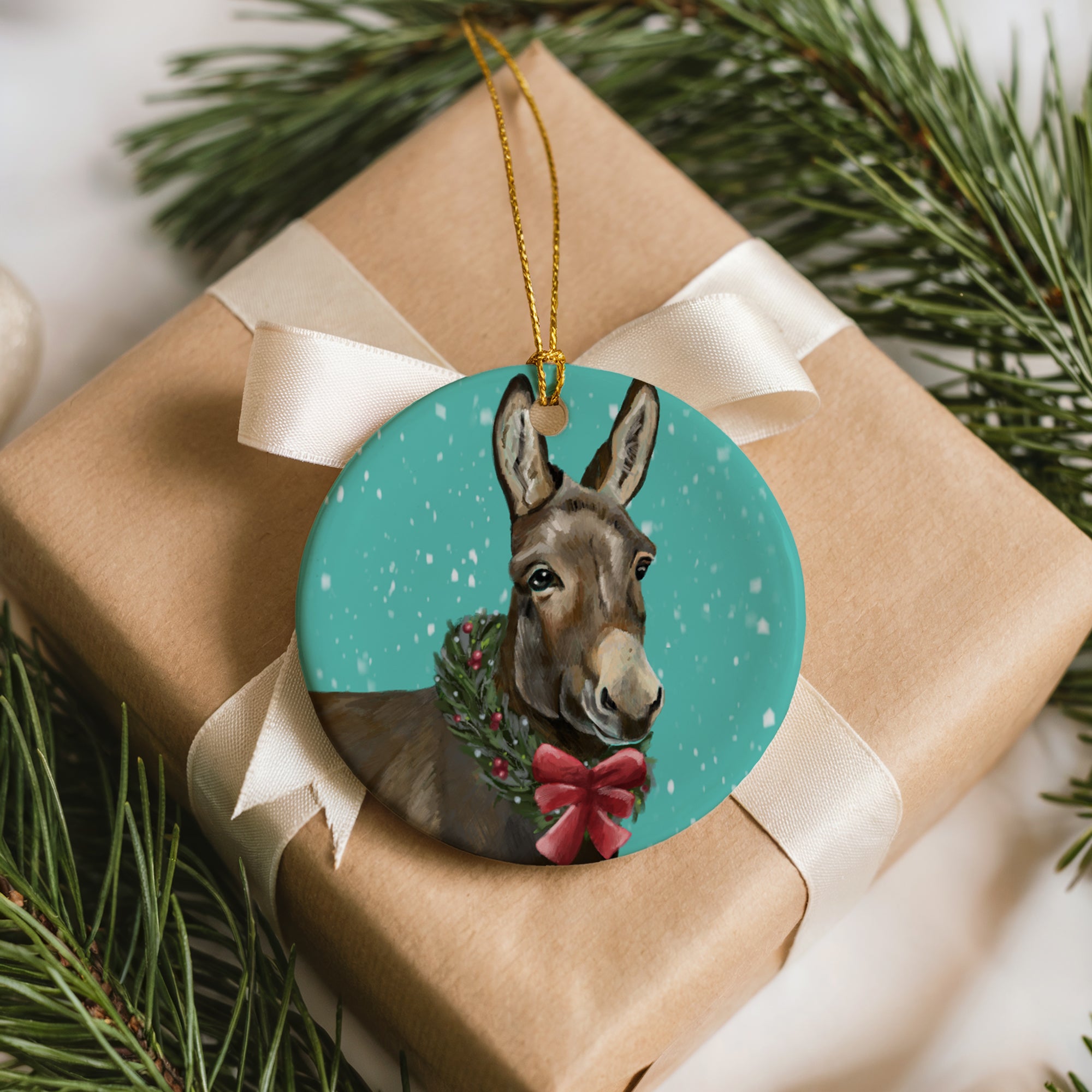 Donkey Ceramic Hanging Ornament