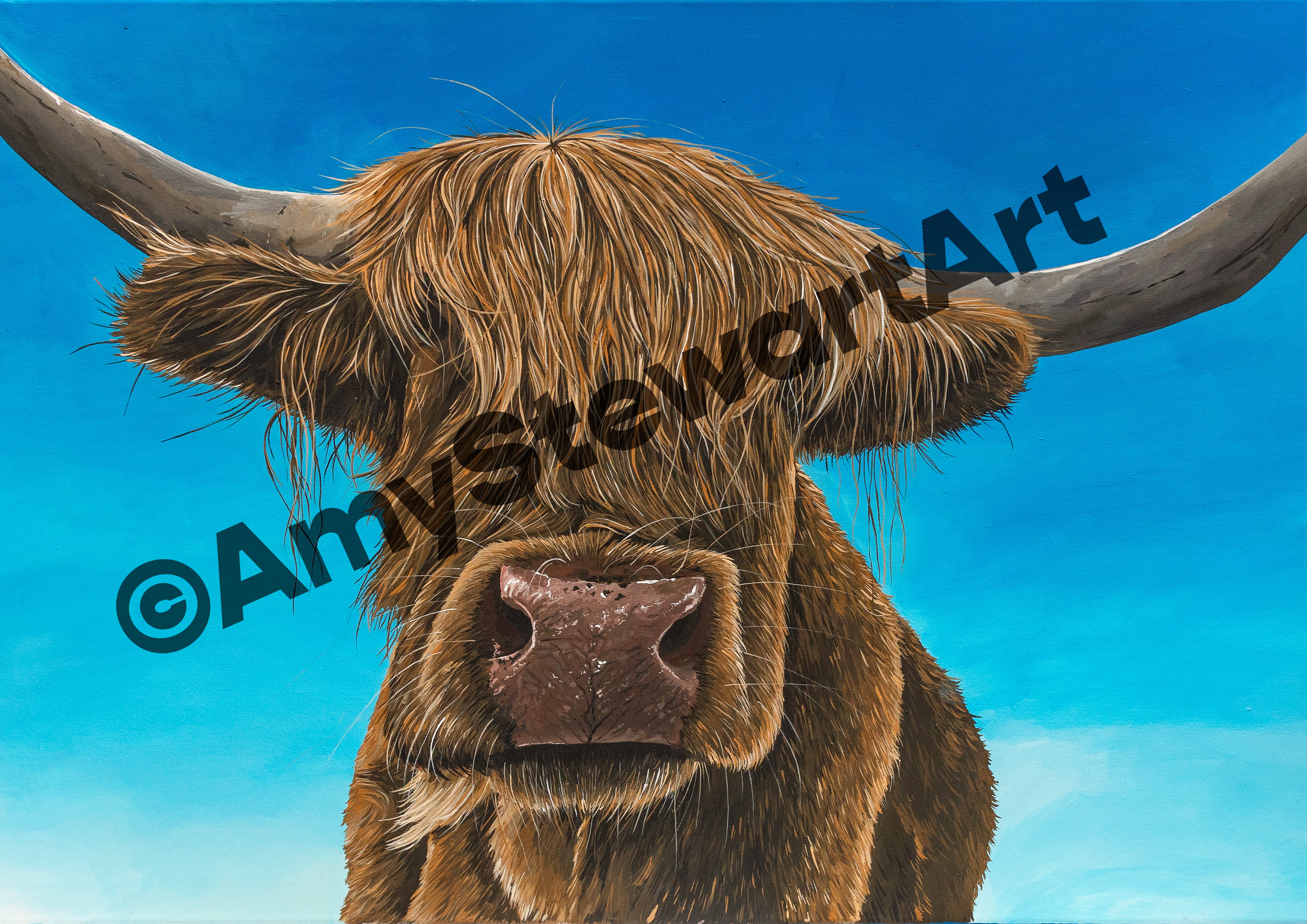 'Fifi' The Highland Cow Original Canvas Painting
