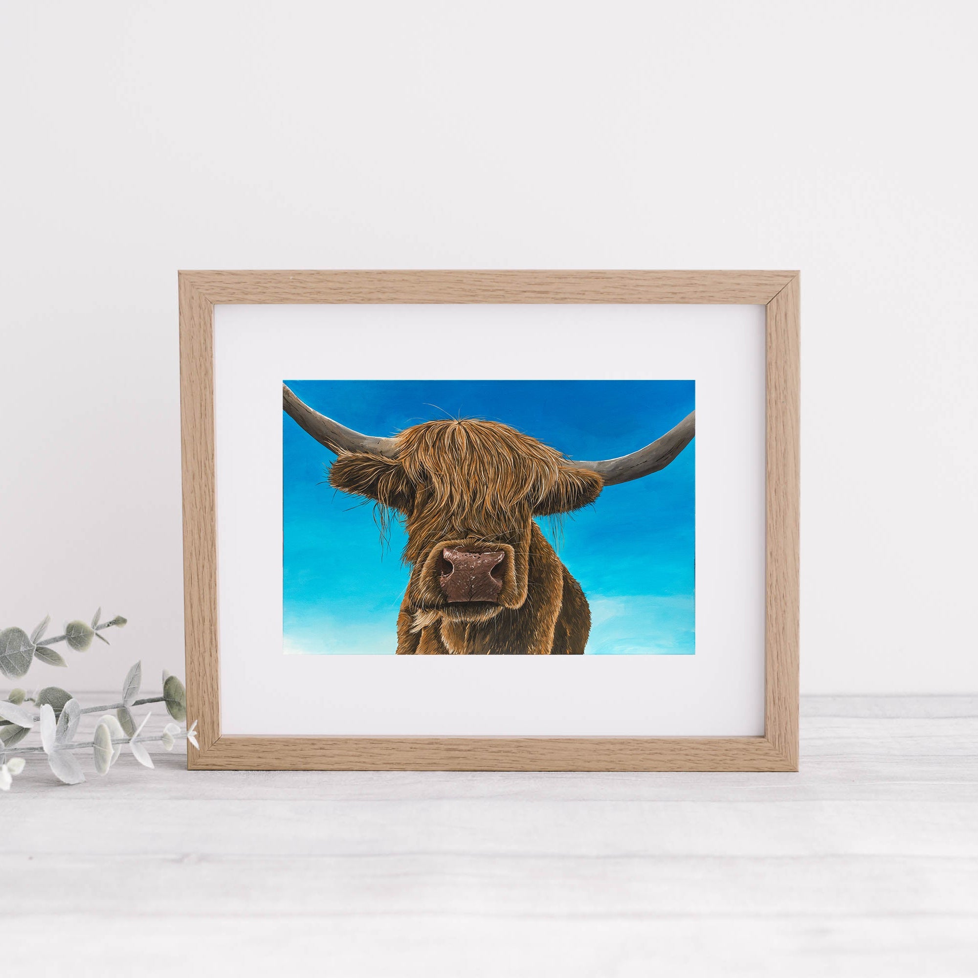 'Fifi" Highland Cow Mounted Art Print