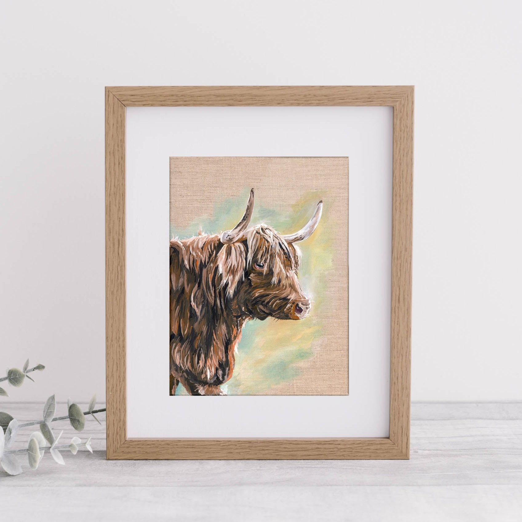 Highland Cow Mounted Art Print