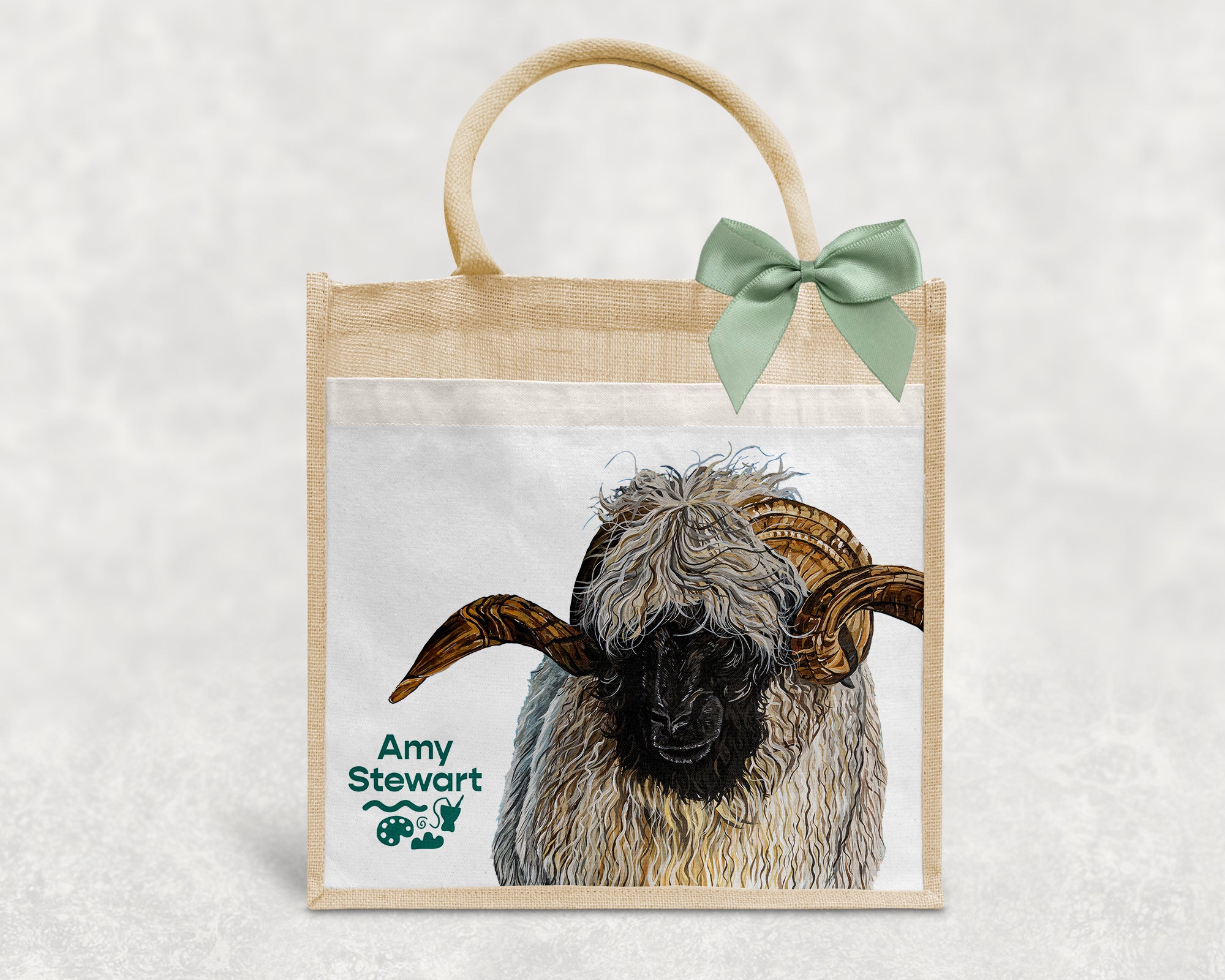 Heidi the Valais Blacknose Jute Bag with Pocket
