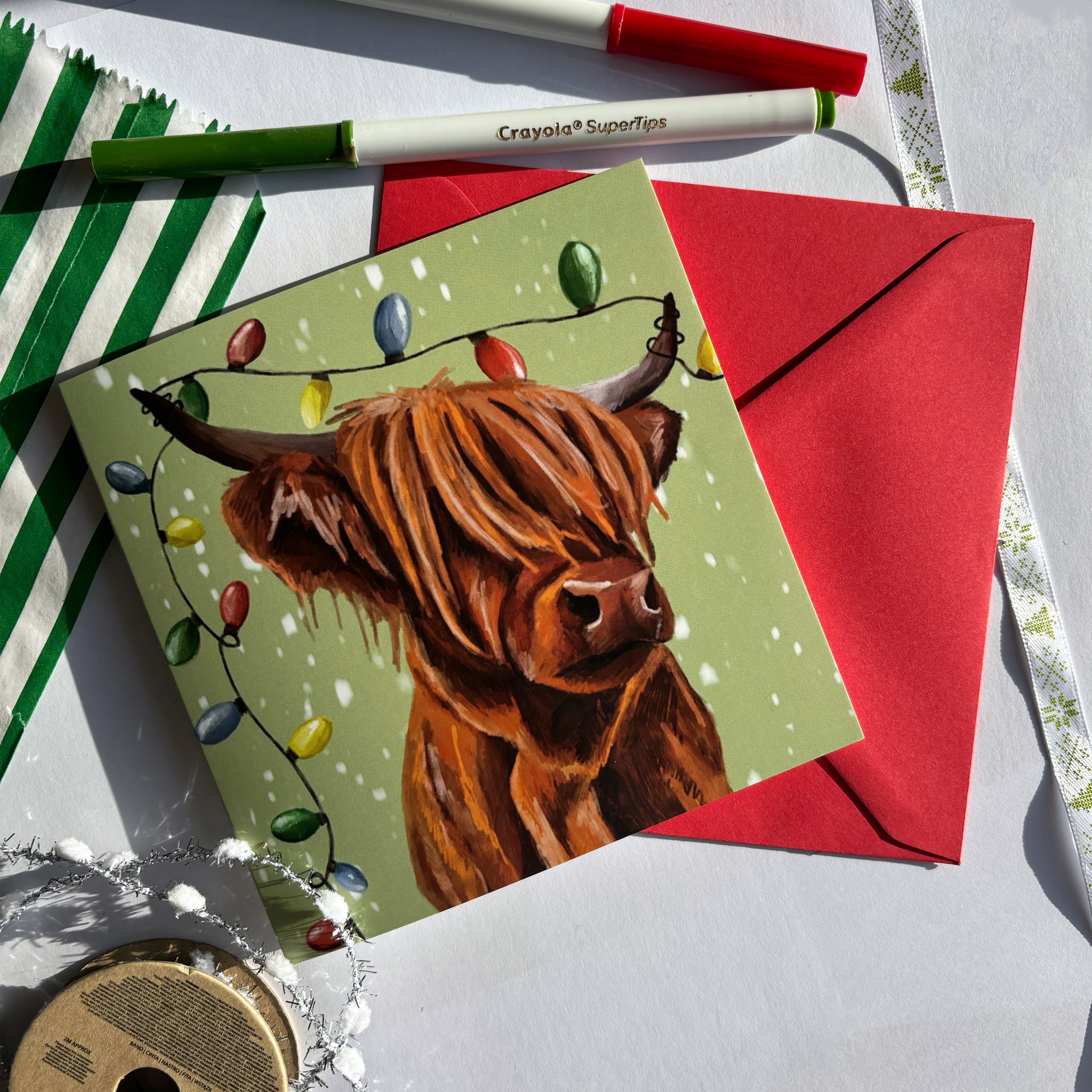 Highland Cow Christmas Card