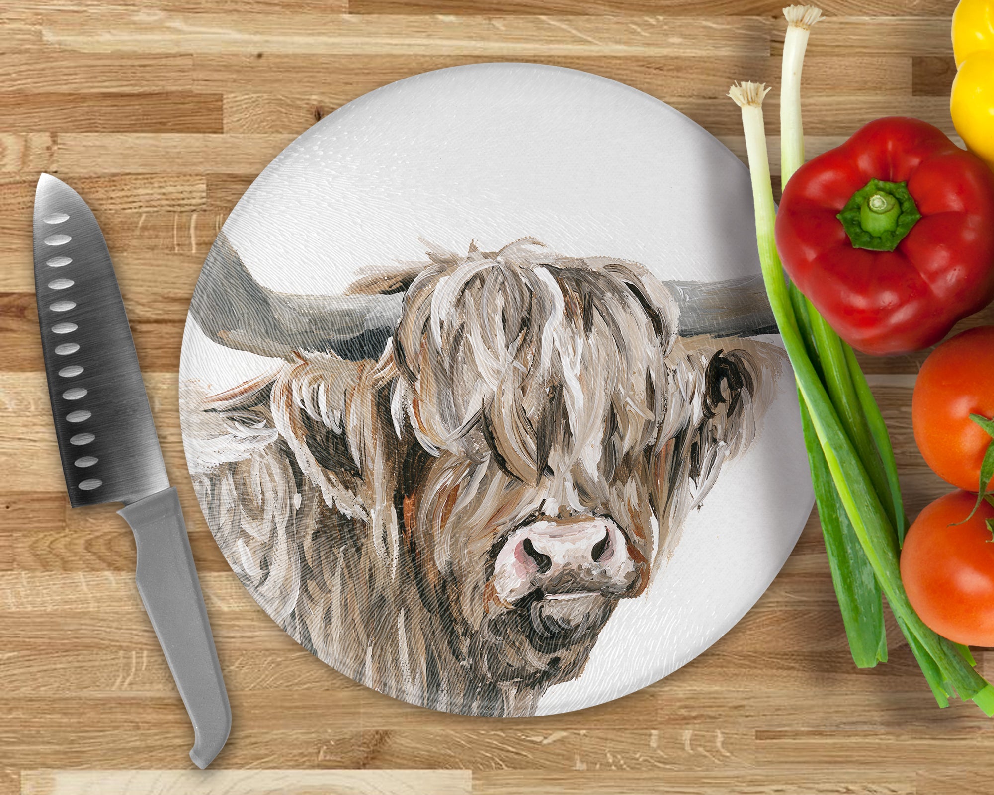 Highland Cow Circular Worktop Saver