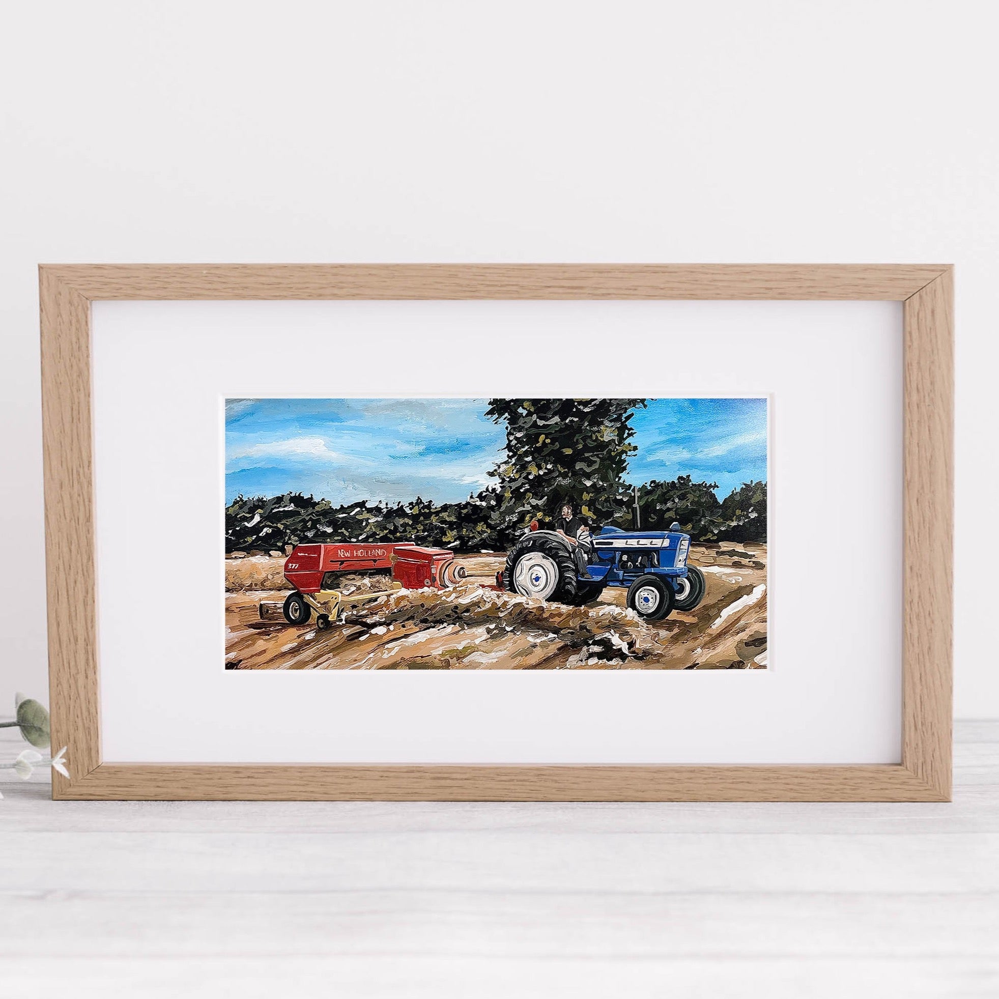 Ford 4000 ‘Baling Hay’ Mounted Art Print