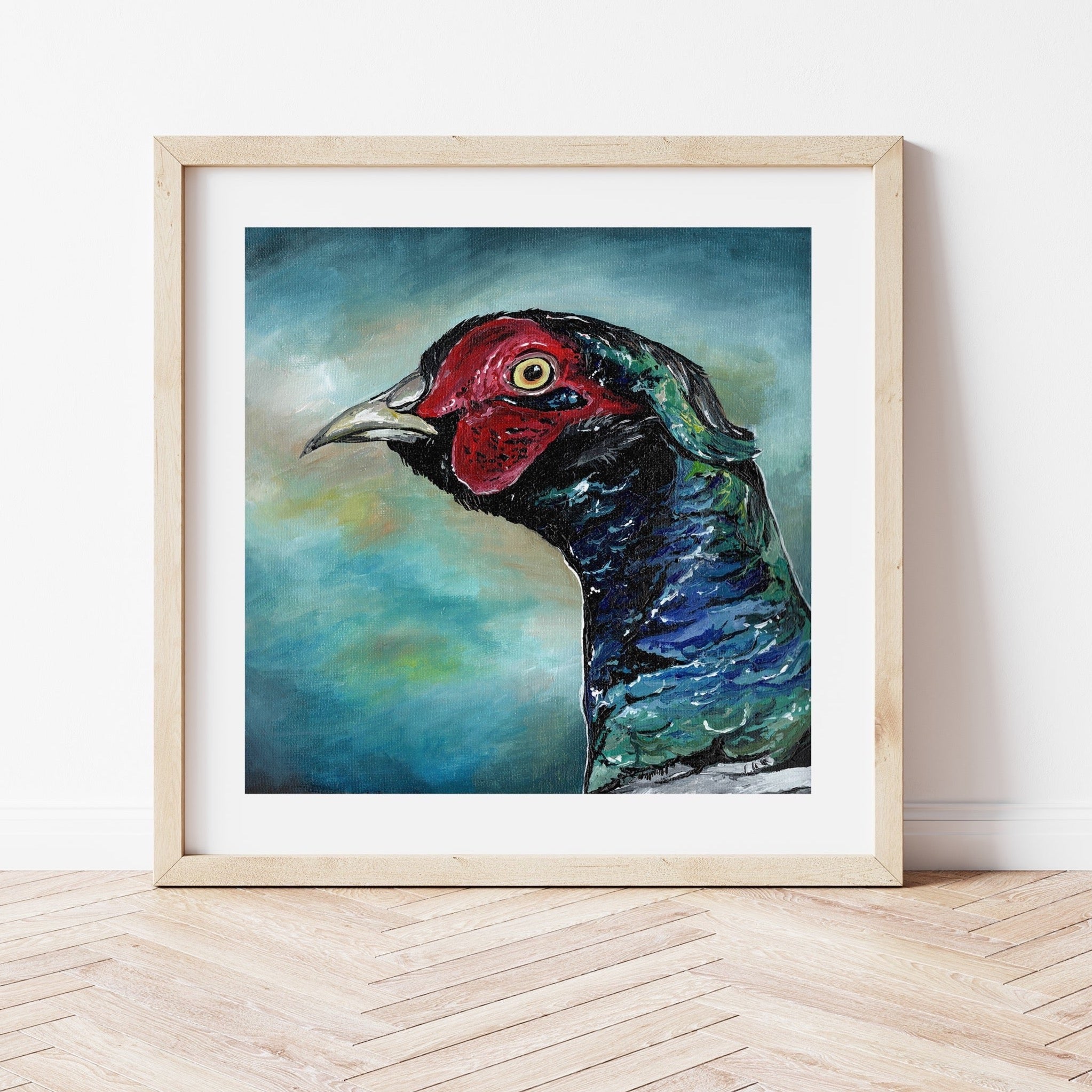 Blue Pheasant Mounted Print