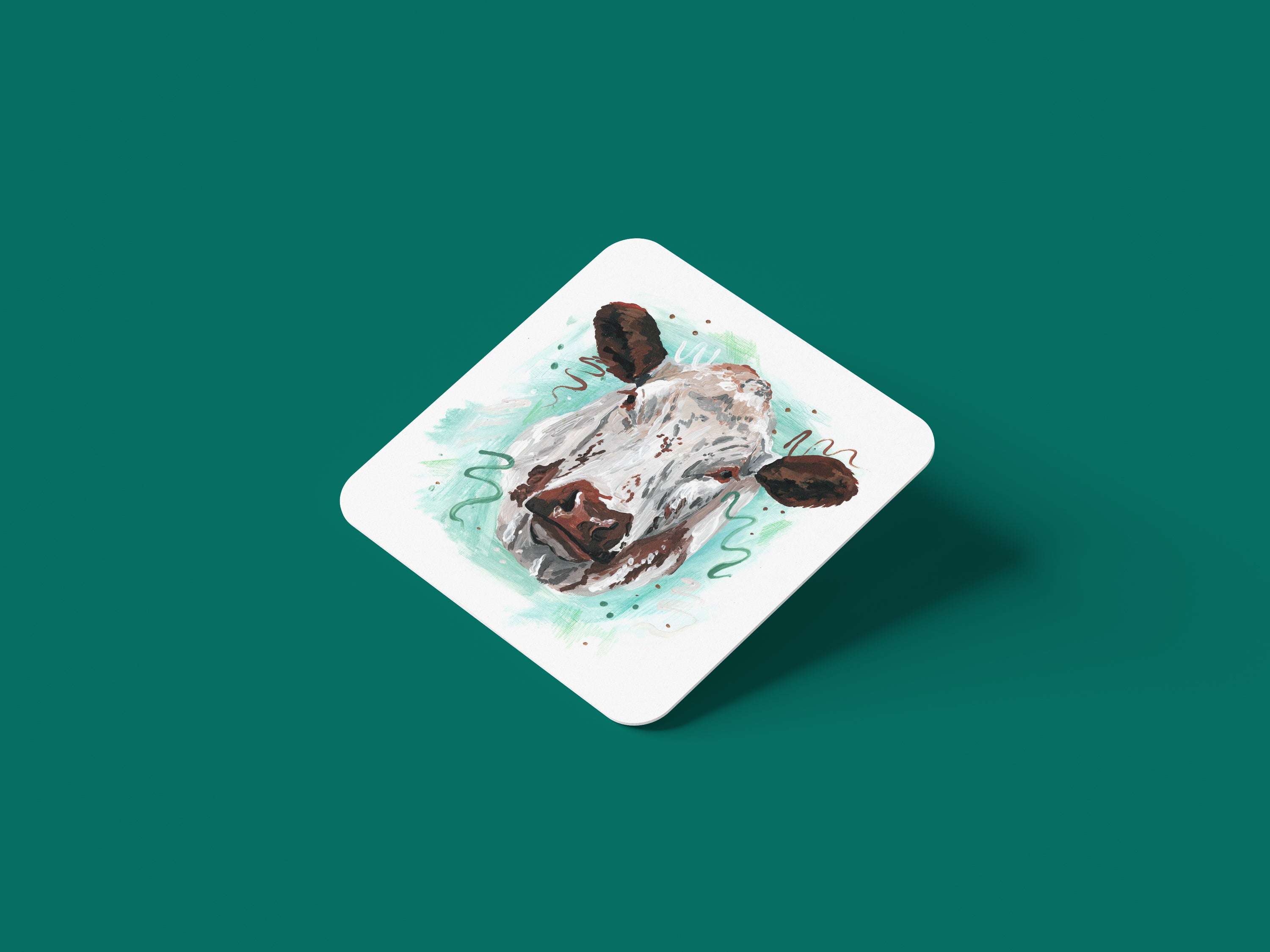 Speckled Park Cow Coaster