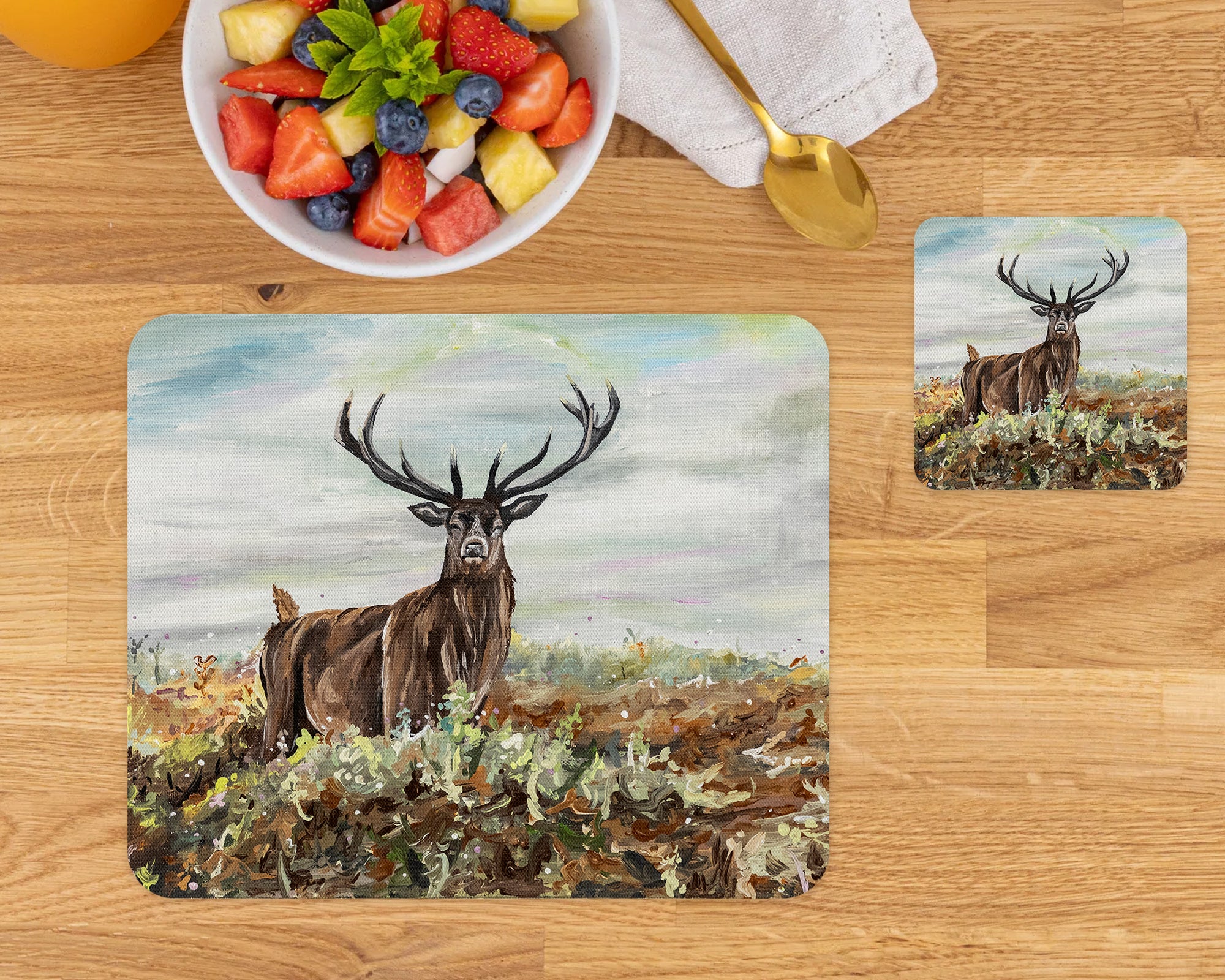 Stag Coaster and Placemat