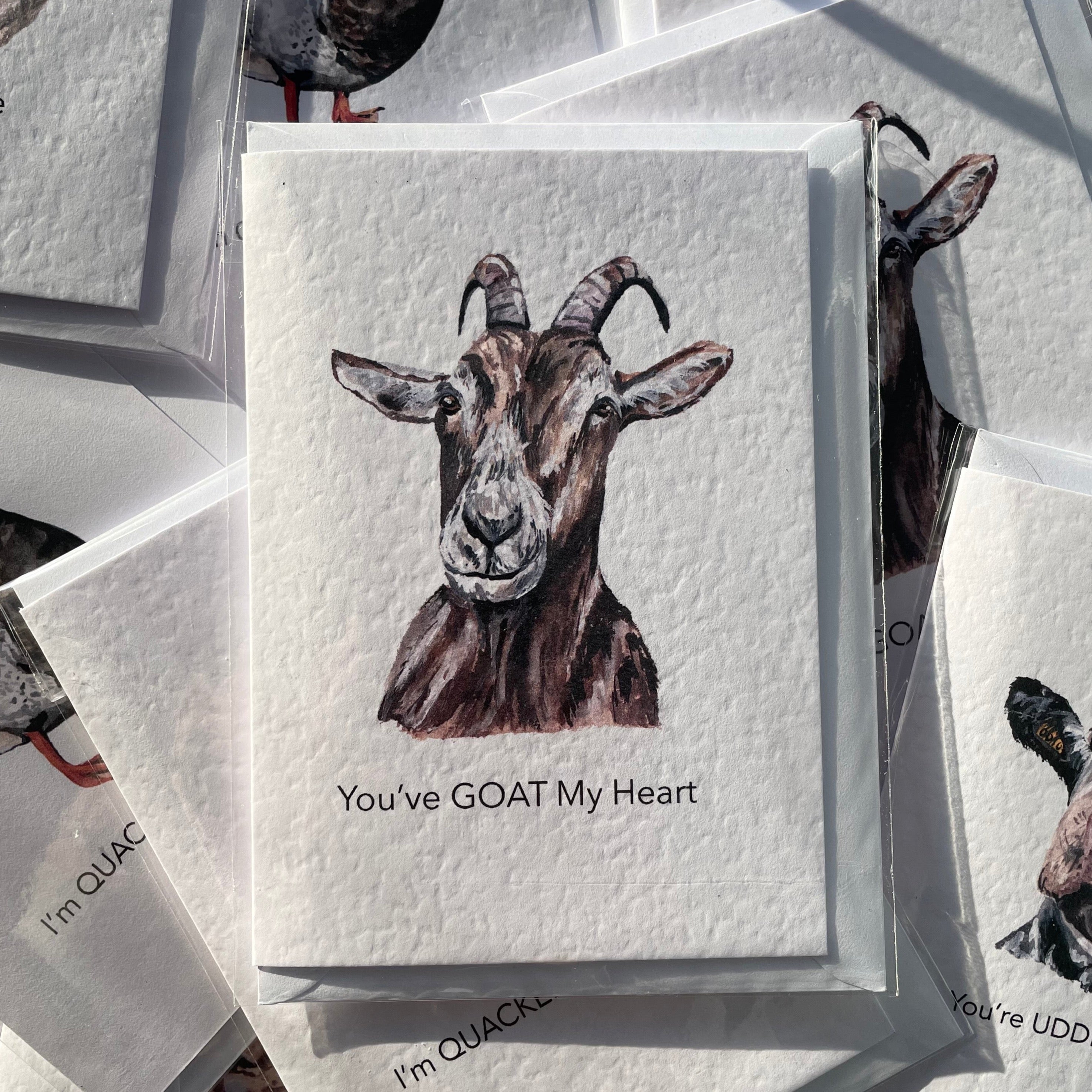 A6 Valentine's Day Goat Greeting Card