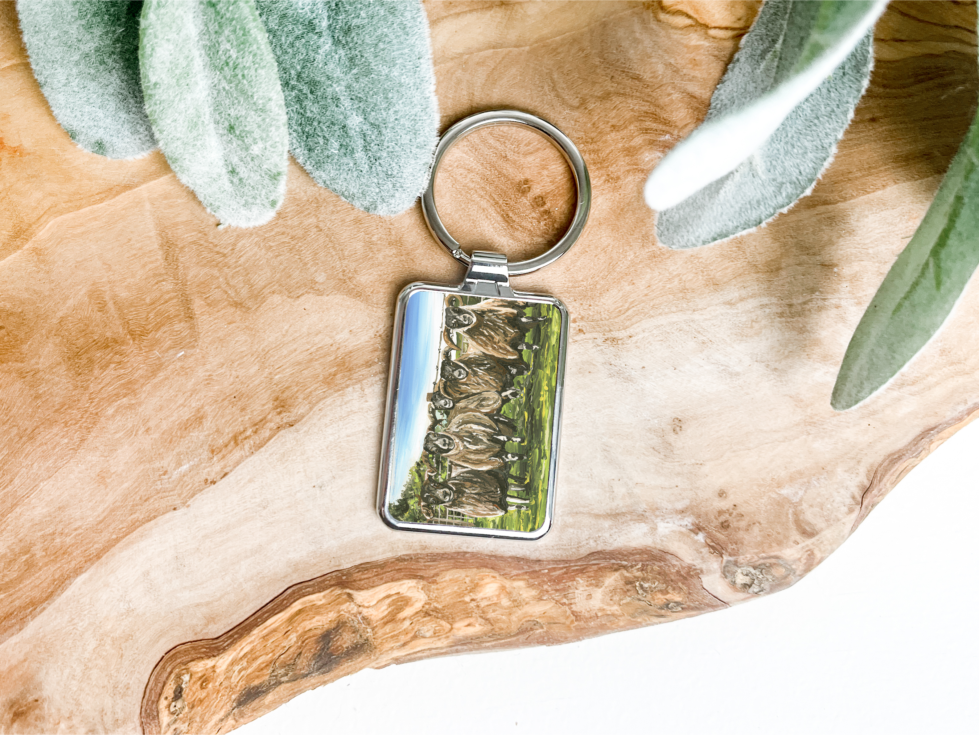 Blackfaced Sheep Metal Keyring