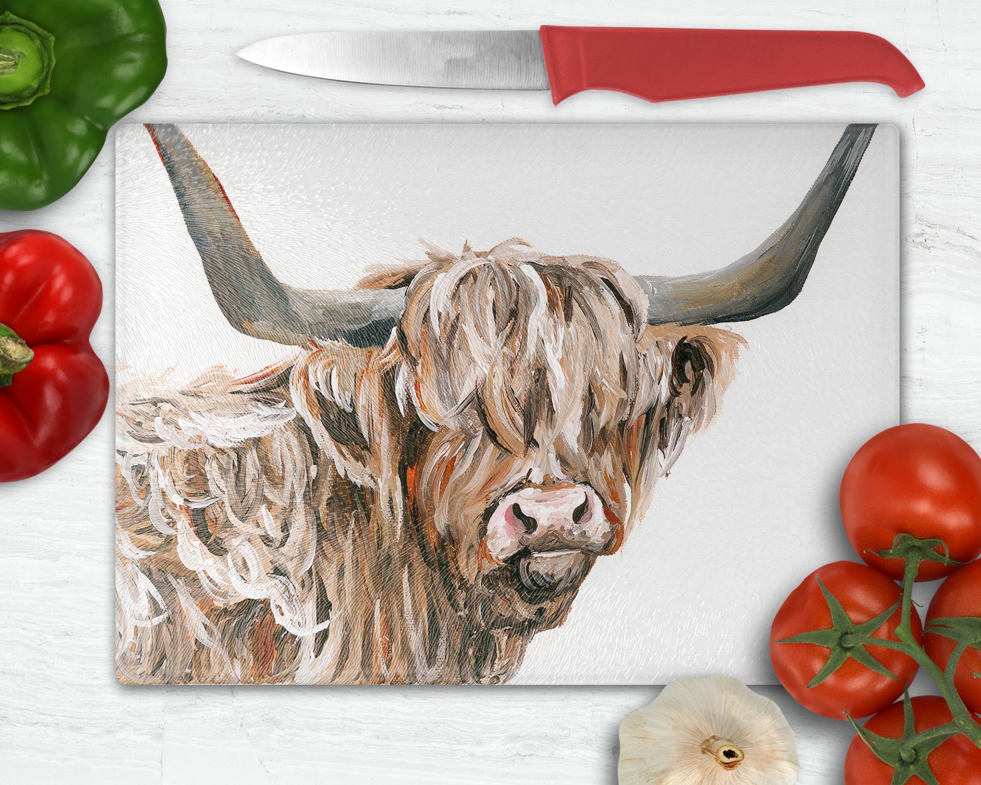 Highland Cow Glass worktop saver